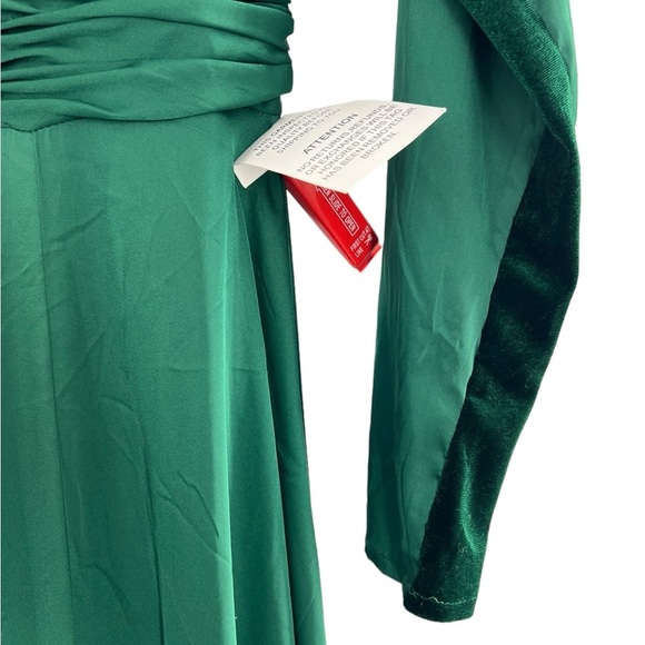 NWT Ieena by Mac Duggal Long Sleeve V Neck High Split Maxi Dress 2 - Picture 9 of 12